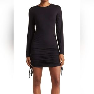 MELROSE AND MARKET Black Side Ruched Long Sleeve Dress